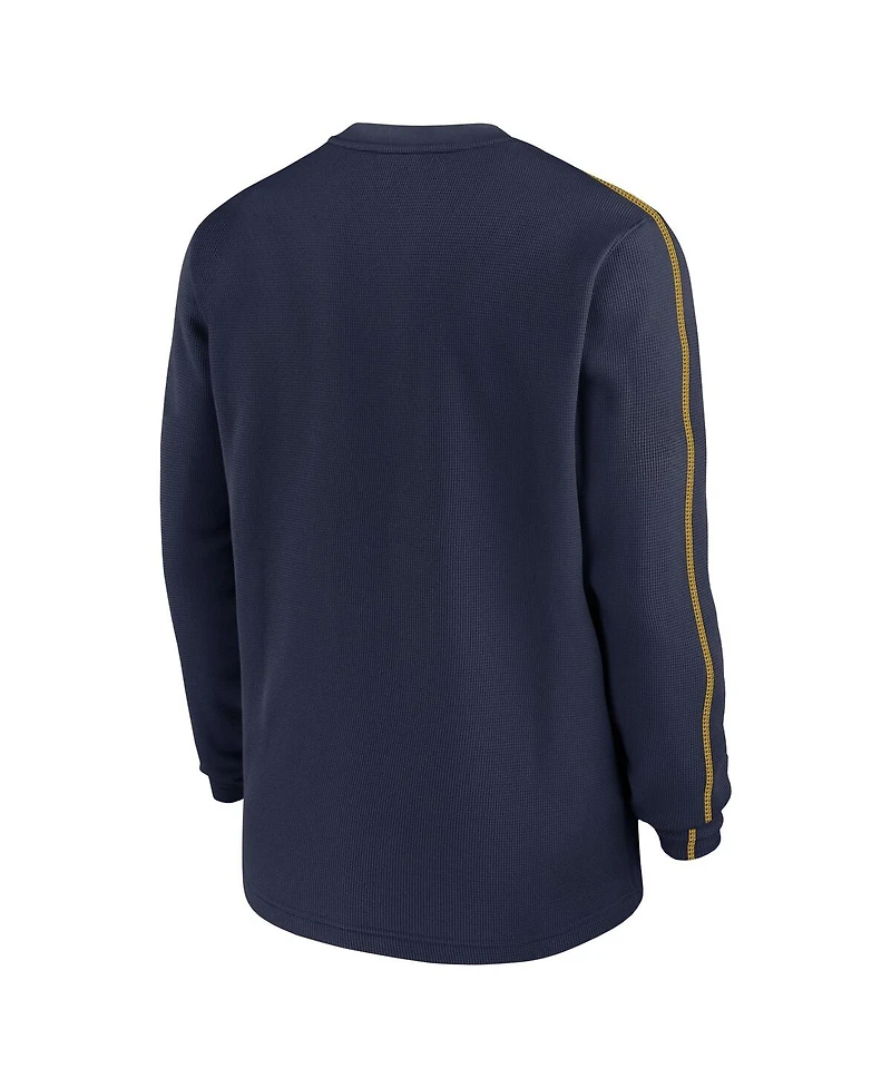 Jordan Men's Navy Michigan Wolverines 2024 Sideline Coaches Long Sleeve Top