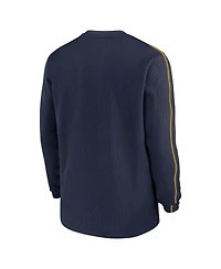 Jordan Men's Navy Michigan Wolverines 2024 Sideline Coaches Long Sleeve Top