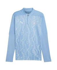 Puma Men's Light Blue Manchester City 2024/25 Pre-Match DryCELL Quarter-Zip Top
