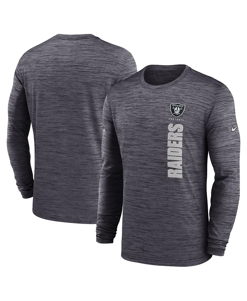 Nike Men's Black Las Vegas Raiders 2024 Sideline Velocity Performance Long Sleeve T-Shirt