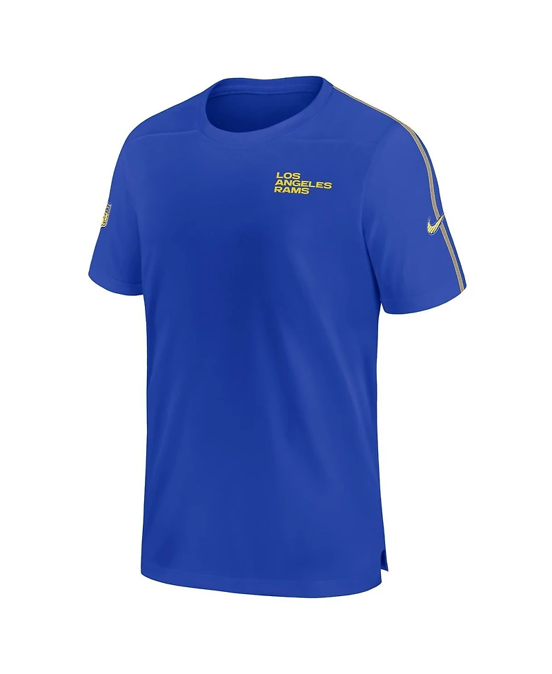 Nike Men's Royal Los Angeles Rams 2024 Sideline Coach Uv Performance T-Shirt