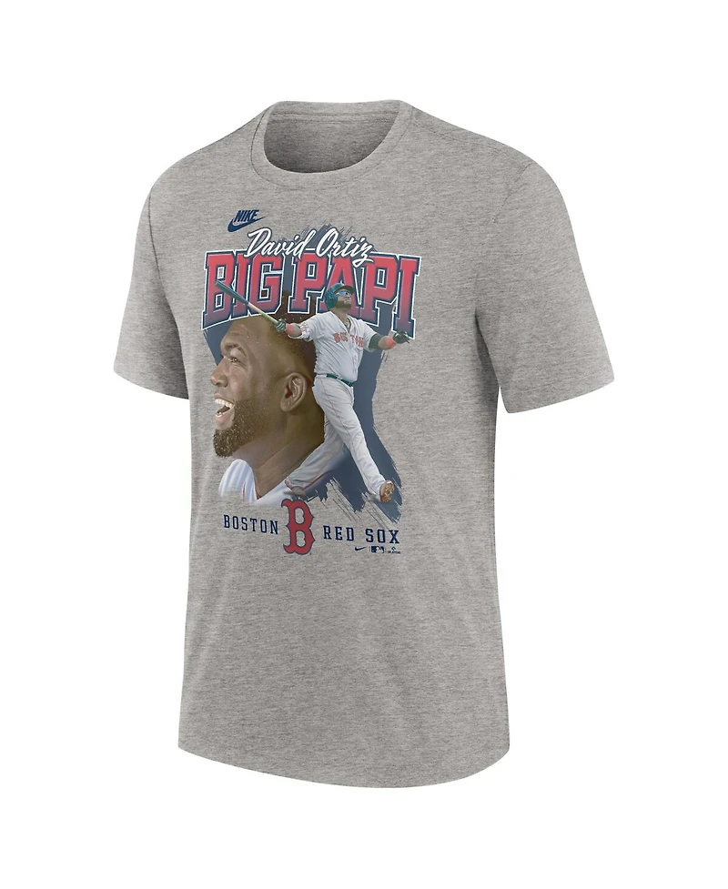 Nike Men's David Ortiz Heather Gray Boston Red Sox Cooperstown Collection Player Local T-Shirt