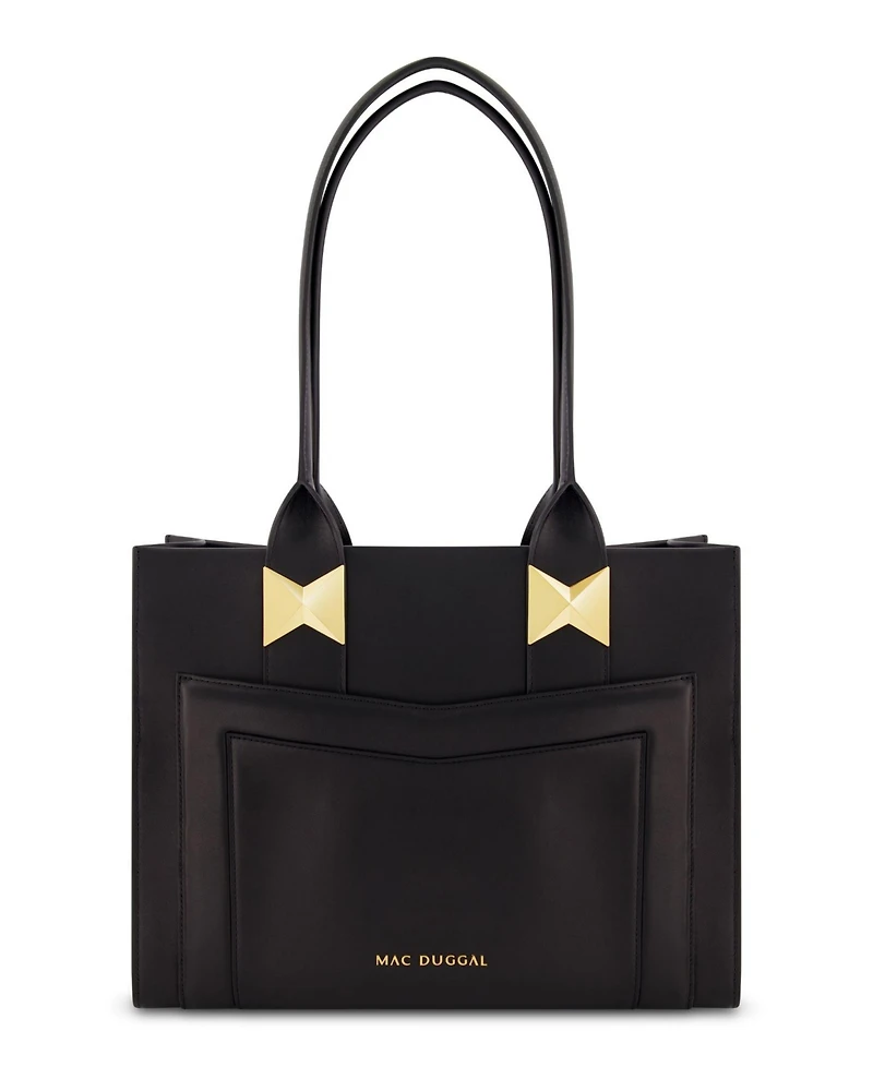 Gold Plated Hardware Large Leather Tote Bag