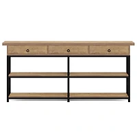 Tribesigns 63" Console Table, Farmhouse 2-Tier Entryway Table with U-Shaped Base, Narrow Long Wood Sofa Table Behind Couch Table