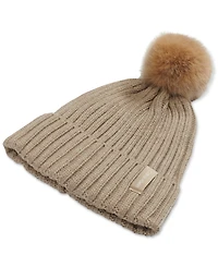Calvin Klein Chunky Rib Knit Pom Beanie