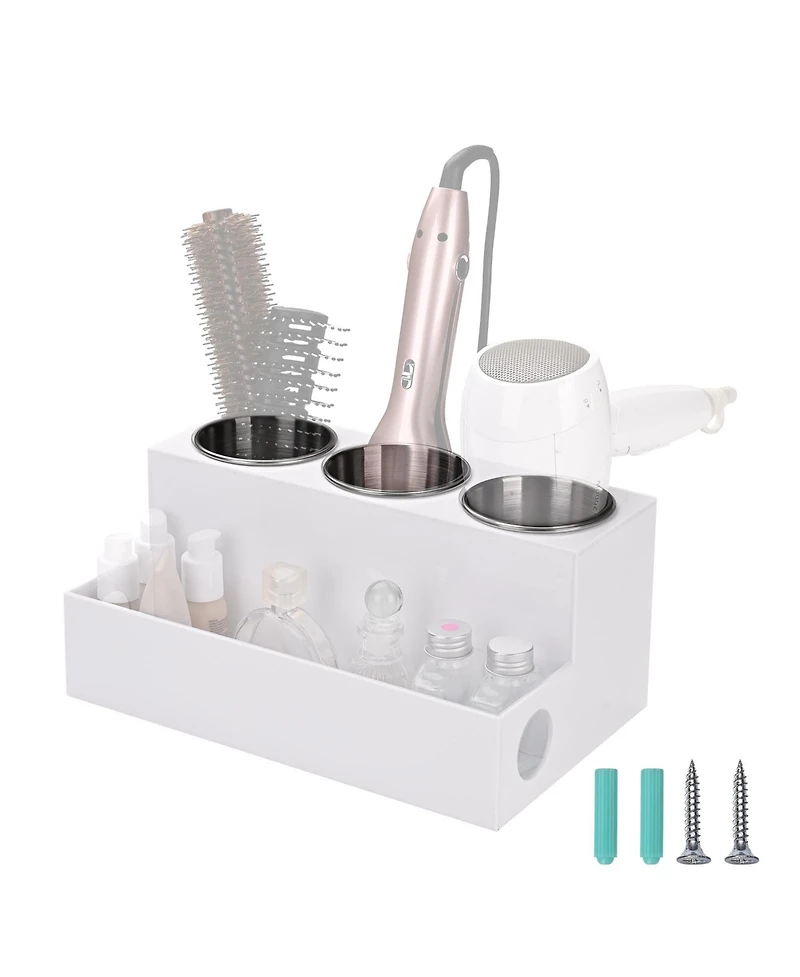 Byootique Bathroom Hair Tool Organizer Acrylic Blow Dryer Holder Storage Stand