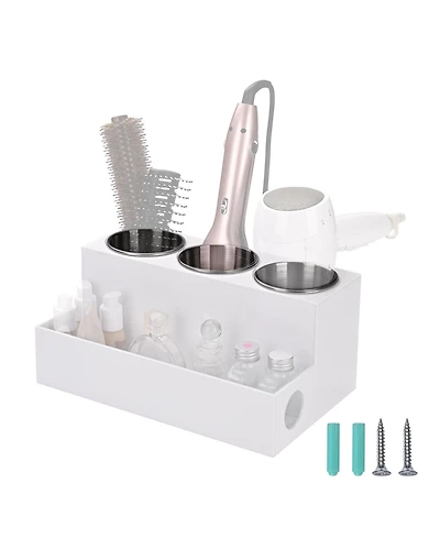 Byootique Bathroom Hair Tool Organizer Acrylic Blow Dryer Holder Storage Stand