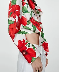 Mango Women's Bow Printed Shirt