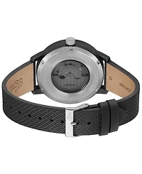 Lacoste Men's L.12.12 Automatique Black Leather Strap Watch 44mm