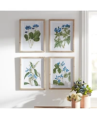 Framed Floral Art Print Stylish Botanical Wall Decor for Home (Set of 4)