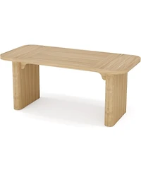 Tribesigns 62" Executive Desk, Large Computer Office Desk with Double Pedestal, Modern Simple Style Natural Wood Top Rectangle Writing Desk