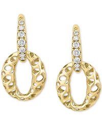 Effy Diamond Openwork Dangle Hoop Drop Earrings (3/8 ct. t.w.) in 14k Gold