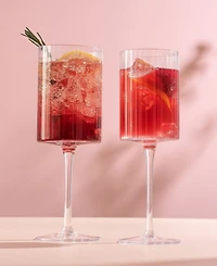 JoyJolt Elle Fluted Cylinder White Wine Glasses, Set of 2