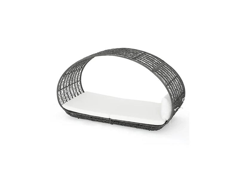 Streamdale Furniture Outdoor Wicker Overhead Canopy Daybed Water Resistant Cushion