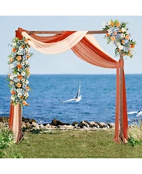 Slickblue Wooden Wedding Arch Solid Wood Arbor Backdrop Stand for Wedding Ceremony-Square