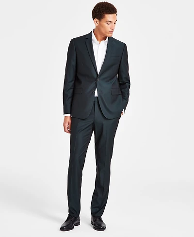 Nick Graham Men's Slim-Fit Windowpane Check Suit