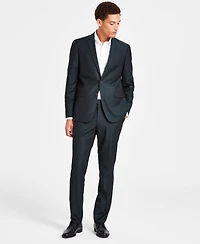 Nick Graham Men's Slim-Fit Windowpane Check Suit