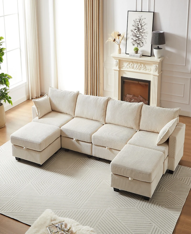 Streamdale Modular Sectional Sofa with Storage and Convertible Sleeper