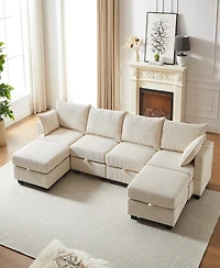 Streamdale Modular Sectional Sofa with Storage and Convertible Sleeper