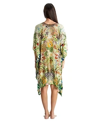 La Moda Clothing Women's V-neck Short Kaftan Dress