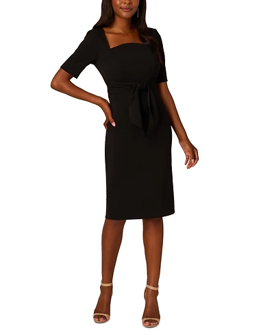 Adrianna Papell Women's Tie-Waist Short-Sleeve Sheath Dress