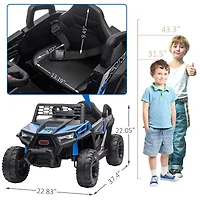 Streamdale Cool Black and Blue Kids Ride-On Mini Utv with Built-In Songs