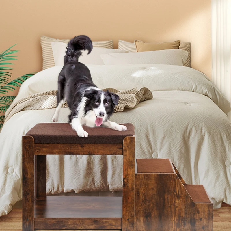 Streamdale Furniture Multi-Level Pet Bed with Removable Step and Cushion