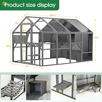 Streamdale Furniture Spacious Outdoor Cat Enclosure with Uv Protection and Play Areas