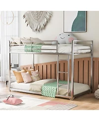 Streamdale Twin Over Metal Bunk Bed, Low Bed With Ladder