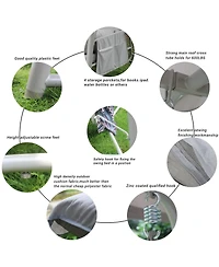 3-in-1 Outdoor Swing Chair Bed with Canopy and Cushion