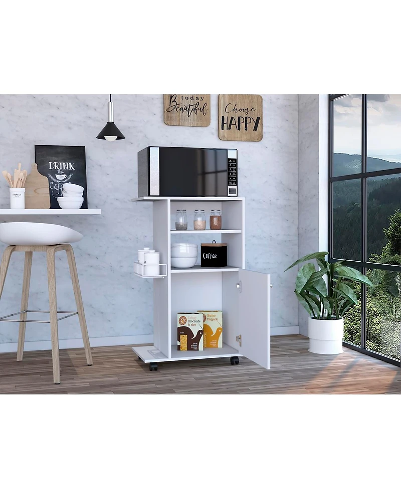 Streamdale Nepenthe 1-Shelf Kitchen Cart With Caster White