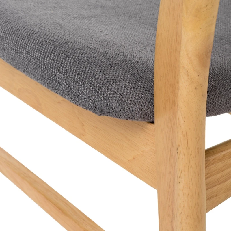 Streamdale Elegant and Comfy Dining Chairs 2 Fabric Rubberwood