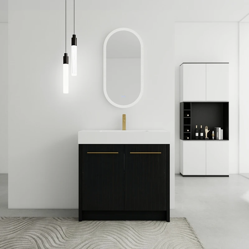 36" Freestanding Vanity with Resin Sink & Soft-Close Door