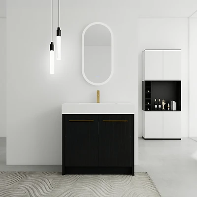36" Freestanding Vanity with Resin Sink & Soft-Close Door