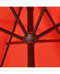 Jonathan Y 9ft Tassel Market Patio Umbrella Auto-Tilt, Crank, Wind Vent Uv Protection