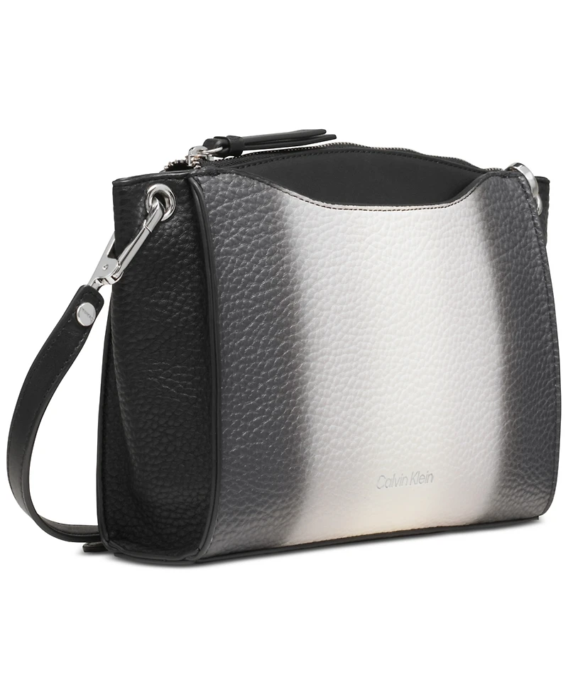 Calvin Klein Garnet Adjustable Top Zipper Ombre Crossbody