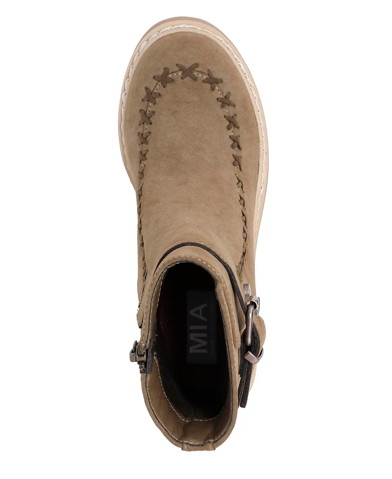 Mia Women's Toula Lug Sole Whipstitch Booties