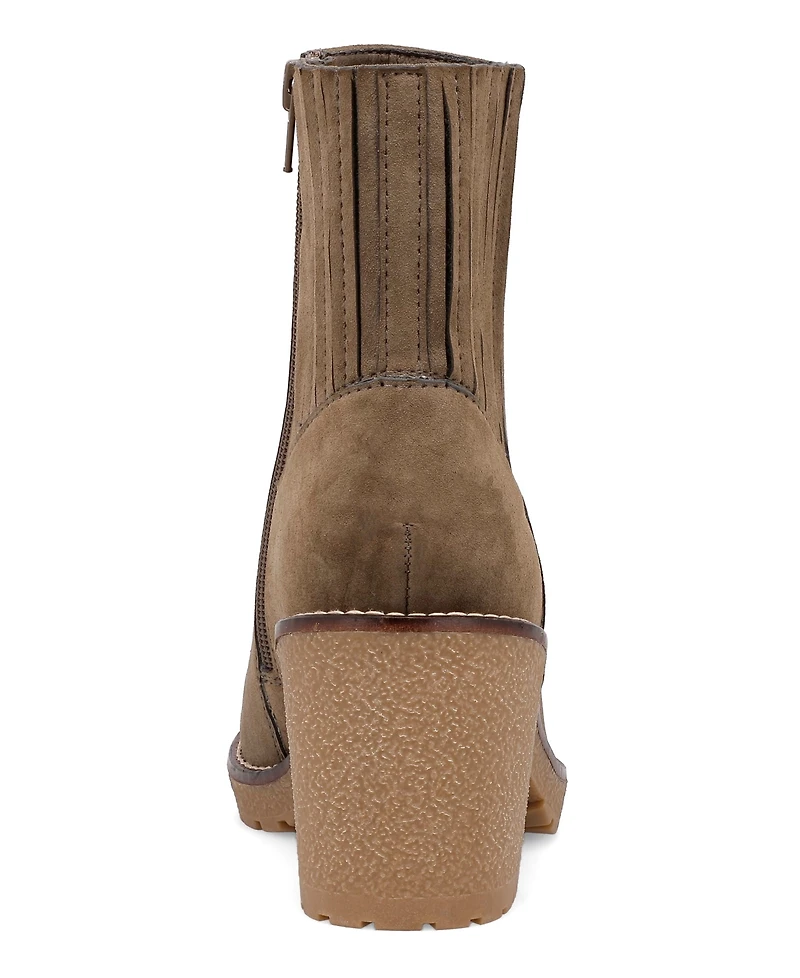 Mia Women's Harlow Lug-Sole Block-Heel Chelsea Booties