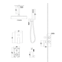 10" Rain Shower Head Systems, Matte Black, Ceiling Mounted Shower