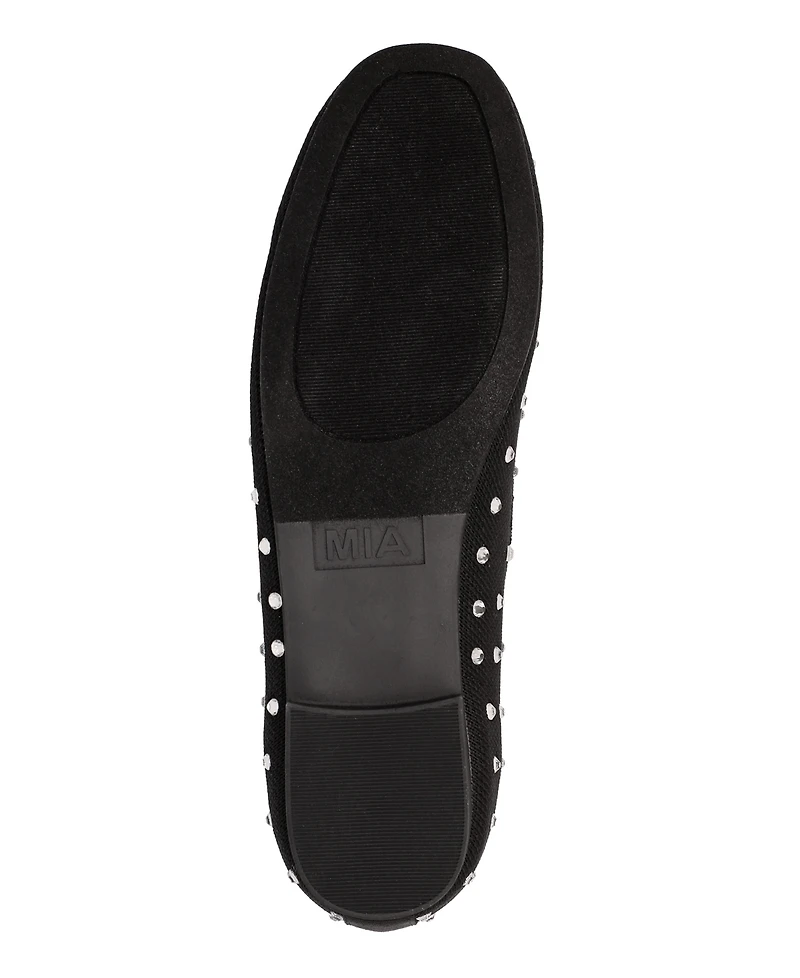 Mia Women's Seema Mary-Jane Rhinestone Knit Flats