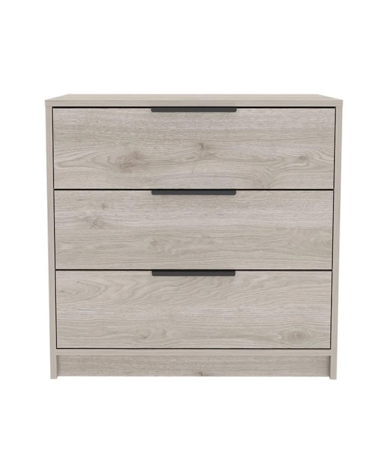 Streamdale Kaia 3 Drawers Dresser, Superior Top - Light Gray