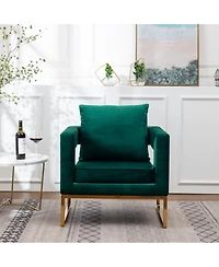 Streamdale Contemporary Upholstered Accent Arm Chair, Green