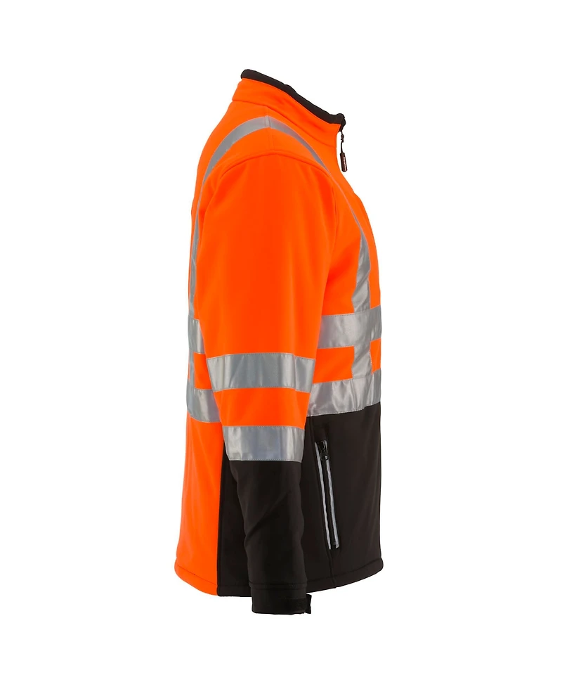 RefrigiWear Men's HiVis Insulated Softshell Jacket - High-Visibility, Warm Work Coat, Water-Repellent, Windproof, Reflective Safety Gear