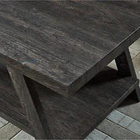 Streamdale Furniture Replicated Wood Shelf End Table in Charcoal Finish