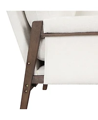 Streamdale Furniture Mid-Century Modern Velvet Accent Armchair, White