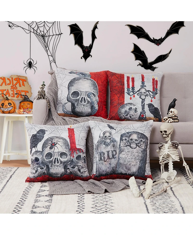 Caromio 4Pcs Halloween Decorative Throw Pillow Covers 18" x 18"