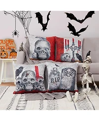 Caromio 4Pcs Halloween Decorative Throw Pillow Covers 18" x 18"