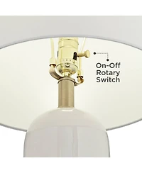 360 Lighting 26" High Mid Century Modern Coastal Table Lamp White Gold Ceramic Metal Single Living Room Bedroom Bedside Nightstand