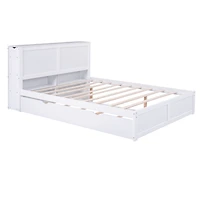 Streamdale Queen Storage Bed with Pull-Out Shelves and Trundle