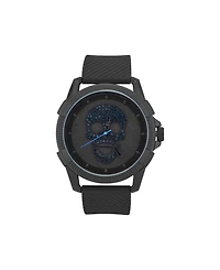 Ed Hardy Men's Black Silicone Strap Analog Watch 48mm